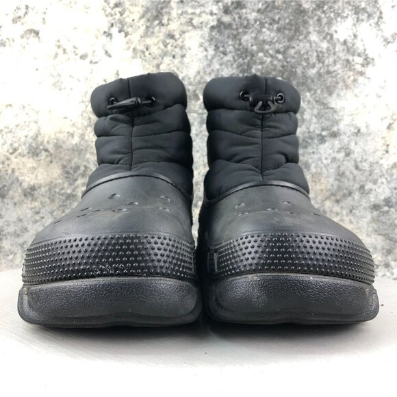 Crocs Unisex Size 8M 10W Duet Max Black Faux Fur Lined Toggle Lace Ankle Boots - Picture 2 of 15